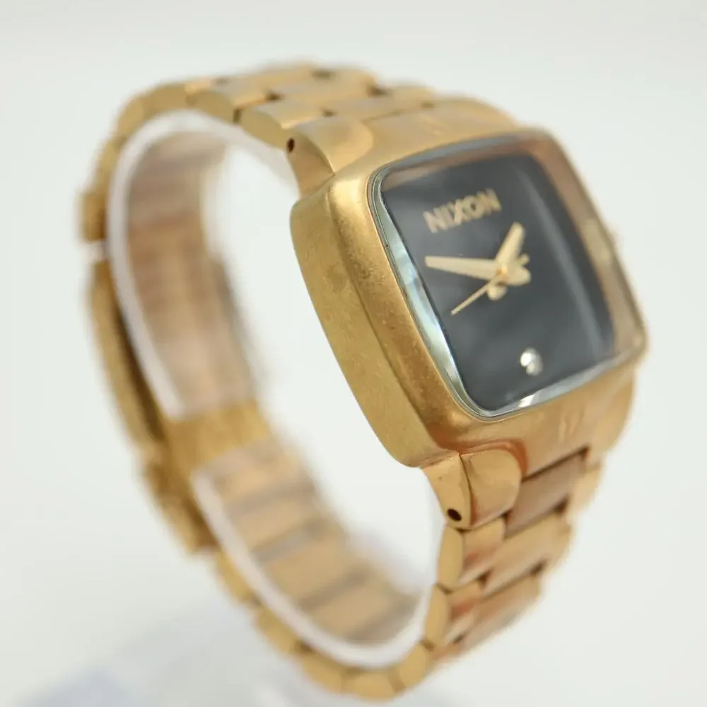 Nixon The Small Player Gold Black Tone 33mm Watch 5.75